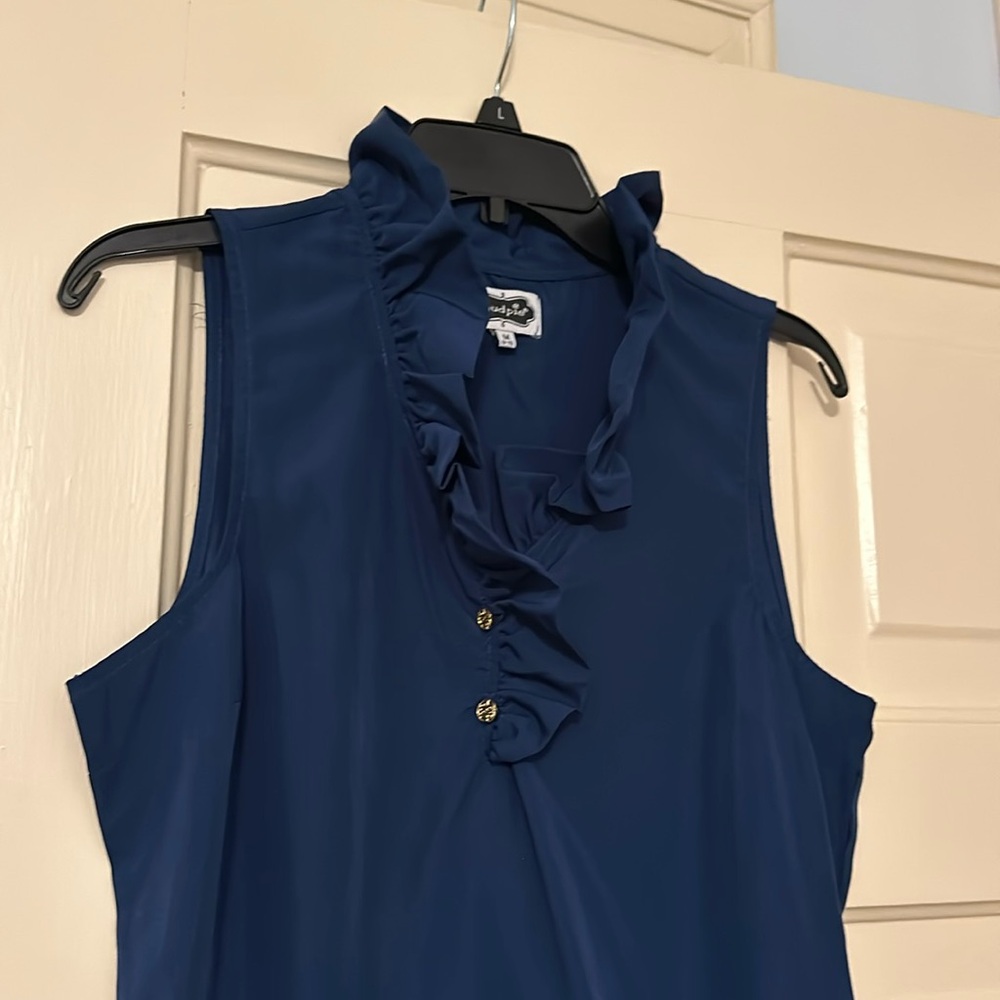 Mudpie sleeveless blouse size M (8-10) Navy
